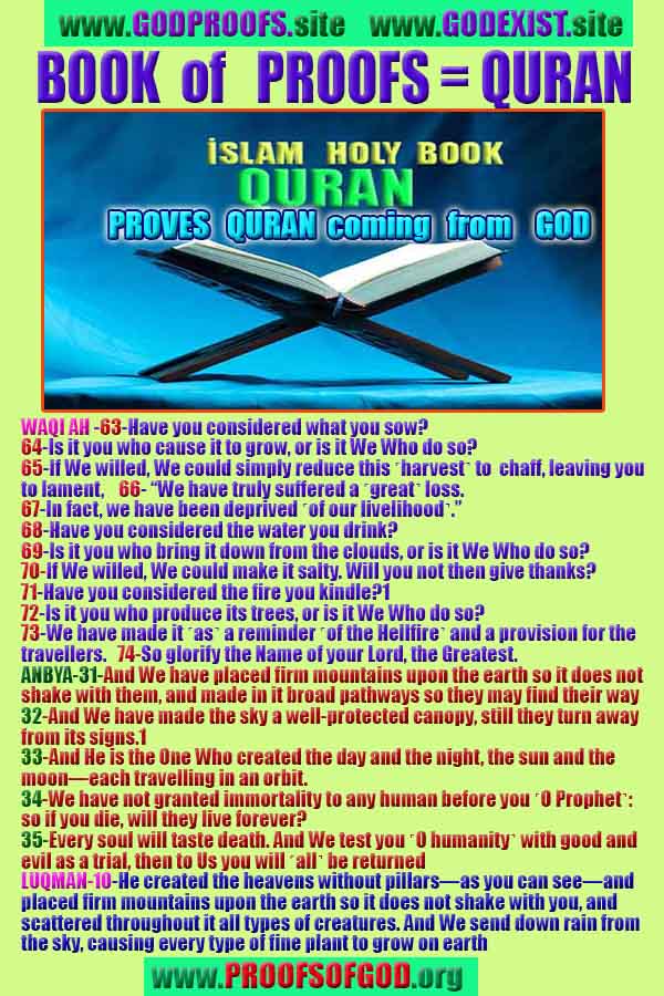 proofs of god, evidences of god, signs of god